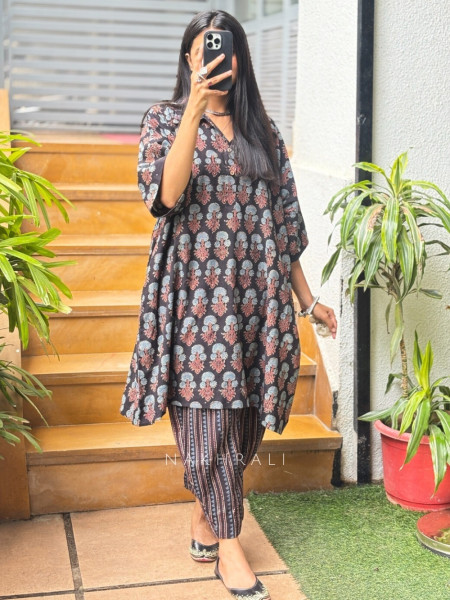 Firgun Block Printed Oversized Cotton Coord Set
