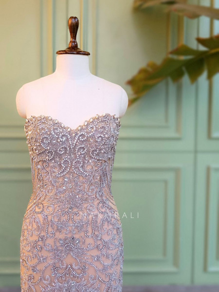Lucienne Golden Soft Net Gown