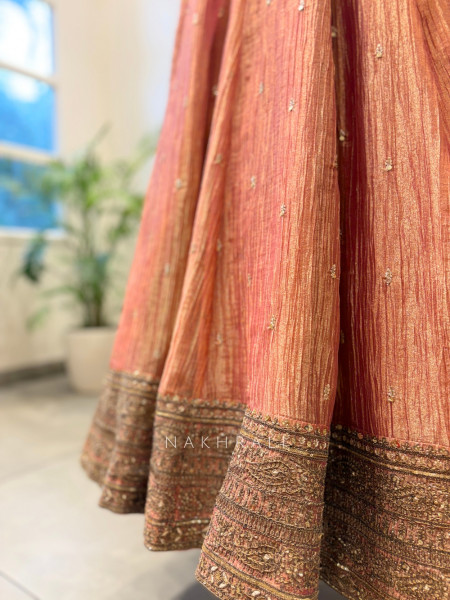 Mrigya Onion Pink Anarkali Suit Set With Hand Embellished Zari & Sequin Work