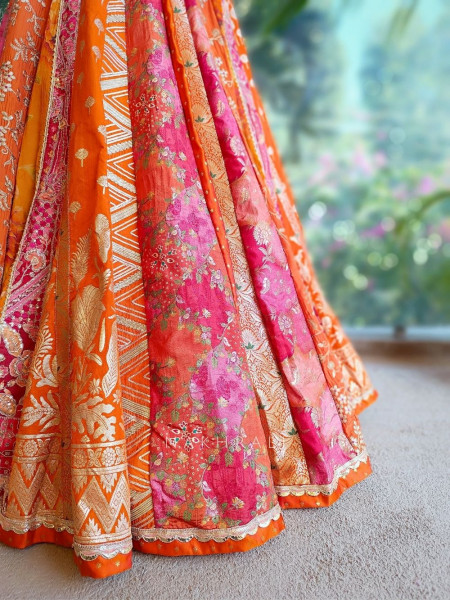 Aahana Orange Embroidered Lehenga Set