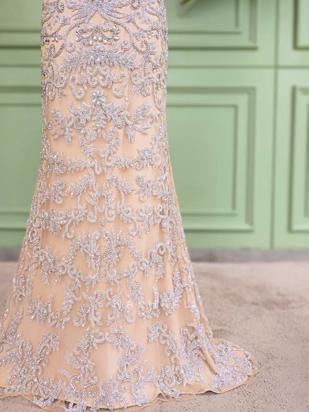 Lucienne Golden Soft Net Gown