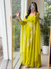 Sorrel Parrot Green Organza Georgette Layered Sharara Suit Set