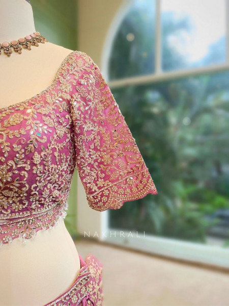 Elysia Magenta Bridal Lehenga with Heavy Zari Embroidery
