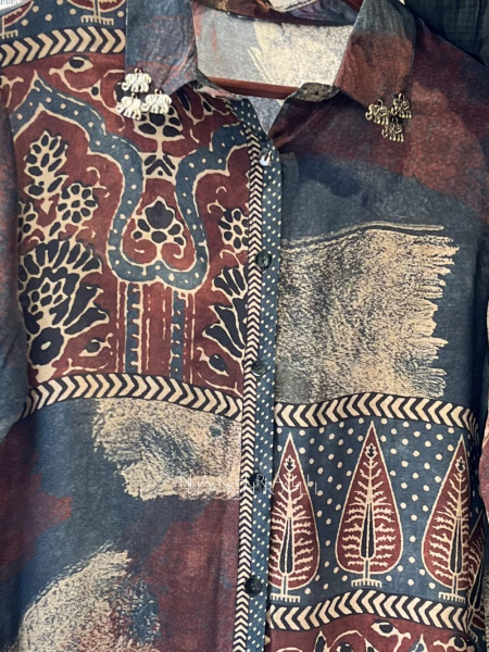 Aria Maroon Printed Summer Shirt