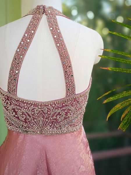 Ritvaya Pink Indo Western Palazzo Set with Embroidery Work