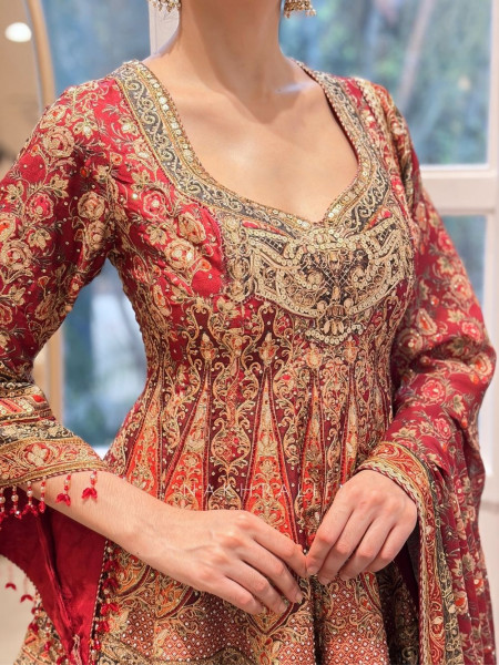 Rangili Maroon Palazzo Short Kurti Suit Set with Sequin Work