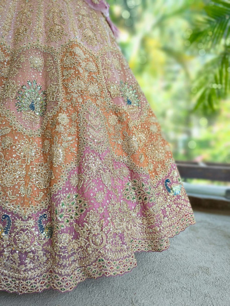 Rivara Baby Pink Lehenga Set with Heavy Zari Sequin Work