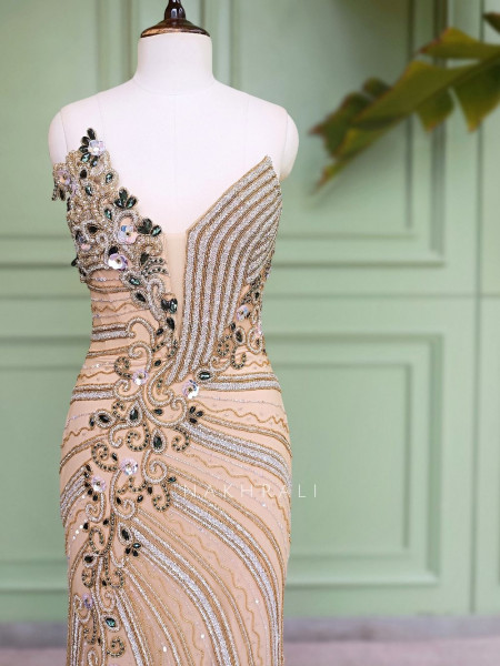 Cressida Golden Soft Net Gown