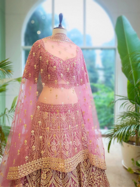 Elysia Magenta Bridal Lehenga with Heavy Zari Embroidery