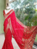Asmi Red Banarasi Khaddi Georgette  Saree