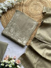 Zariya Noor Brown Dress Material with Zari and Sequin Work