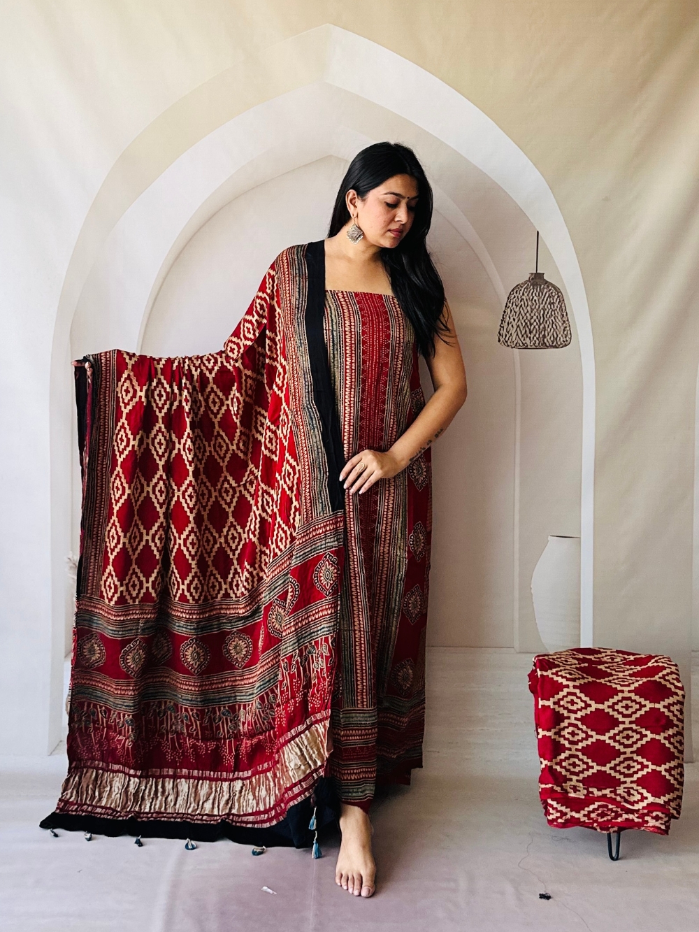 red silk dress material Pure Katan Silk Handloom Banarasi Dress Material