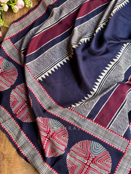 Eesha Maroon Cotton Silk Patterned Dress Material