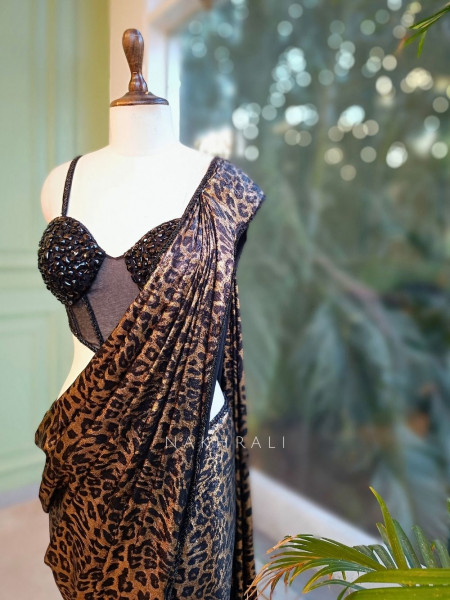 Noir Wild Black Pre-Draped Saree
