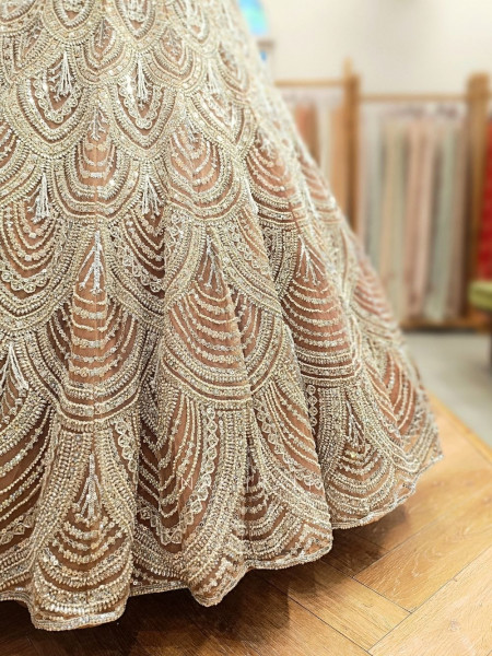 Kashmira Brown Net Lehenga Set with Sequin Embroidery