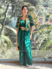 Elysia Green Sequin &amp; Mirror Work Indo-Western Set with Embellished Jacket