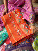 Kalyani Plum Orange  Patola Saree With With Running Blouse Piece