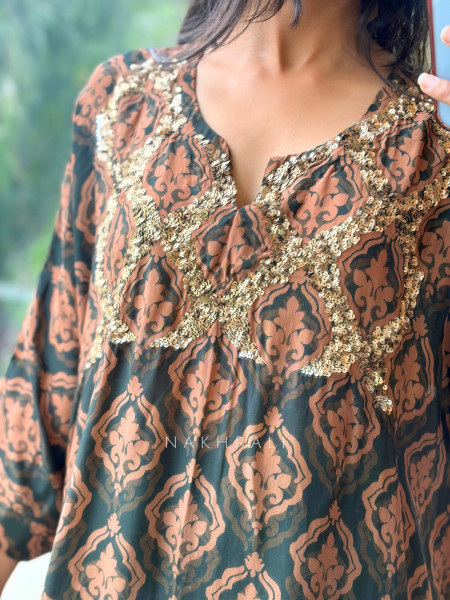 Dharika Emerald Green  Modal Satin Kurta Palazzo Set