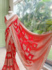 Kumud Red Georgette Silk Saree