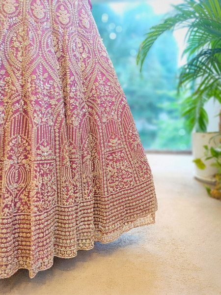 Elysia Magenta Bridal Lehenga with Heavy Zari Embroidery