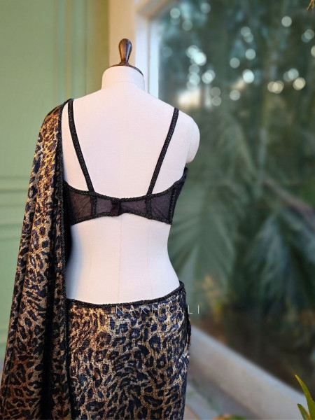 Noir Wild Black Pre-Draped Saree