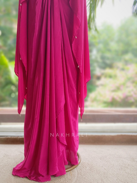 Fuchsia Fluidity Magenta Cape Set