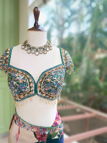 Picasso Multicolor Floral Saree with Sequin Work