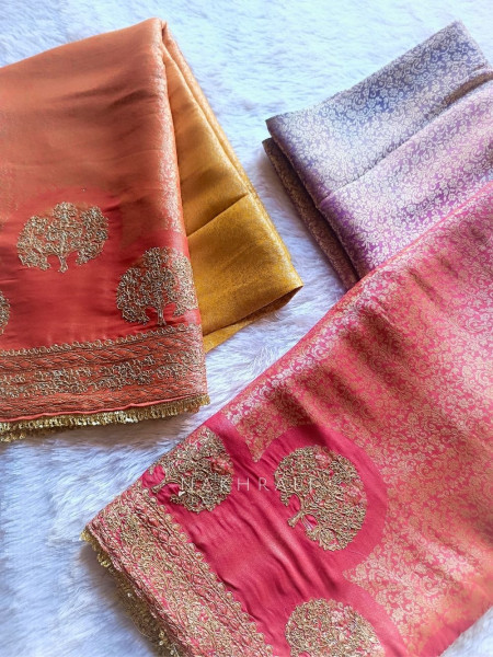 Prisha Pink Dual-Tone Zari Suit Fabric