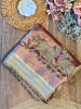 Vraj Ras Wine  Banarasi Tissue Silk Saree – Hand Embroidery &amp; Zari Border