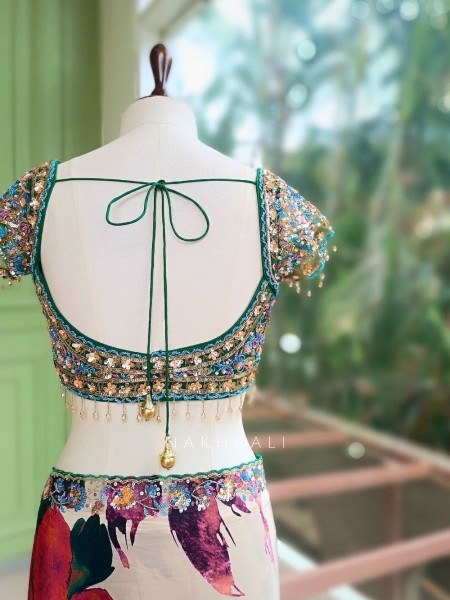 Picasso Multicolor Floral Saree with Sequin Work