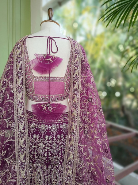 Khoobsurat Purple Embroidered Lehenga Set