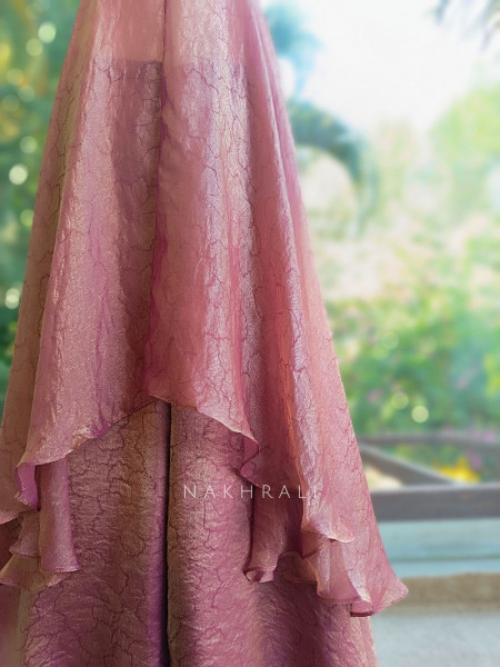 Ritvaya Pink Indo Western Palazzo Set with Embroidery Work