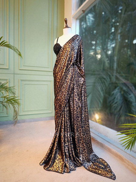 Noir Wild Black Pre-Draped Saree