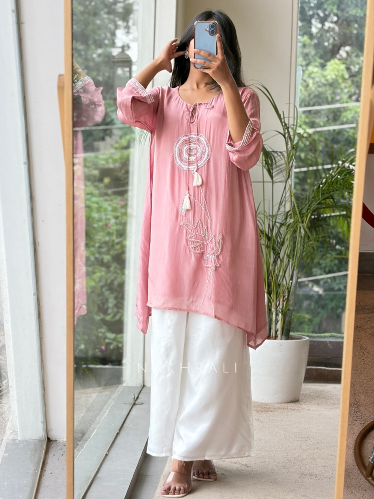 Image of Rosewater Pink Kurta Pant Set