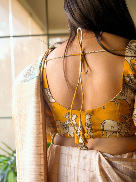 Nandi Yellow Cotton Printed Blouse