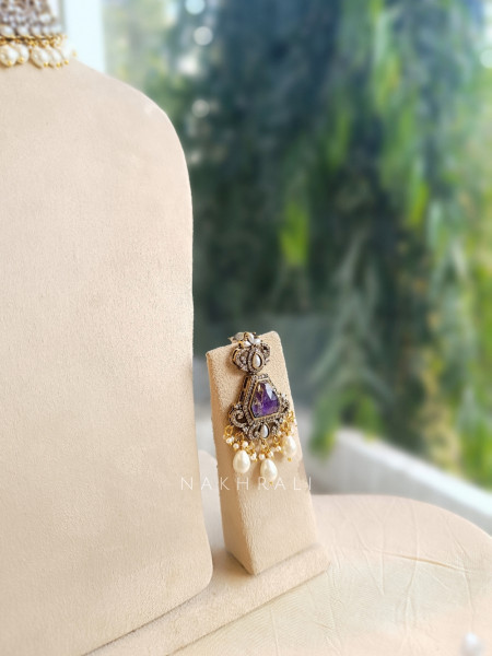 Celestine Pearl-Amethyst Choker Set