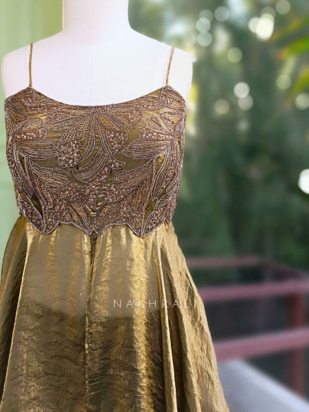 Zeraya Green Embroidered Peplum Palazzo Set