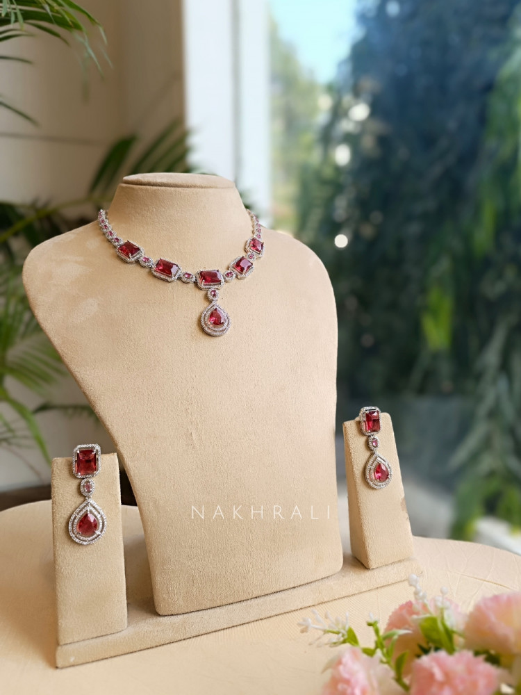 Image of Crimson Radiance Necklace Set