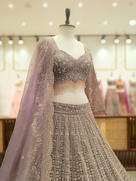 Rajrang Purple Embroidered Lehenga Set with Sequin Work