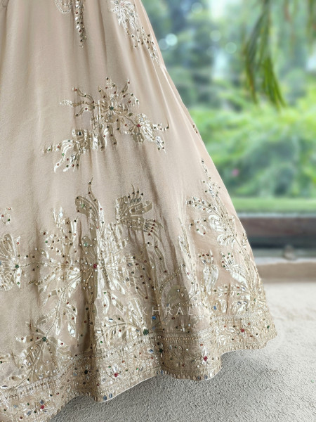 Noor-e-Kundan Beige Lehenga Set