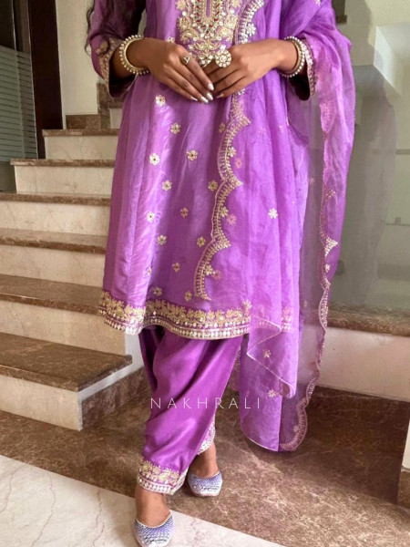 Rajsi Purple Pant Kurta with Dupatta Set