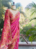 Zoraya Pink Ghatchola Saree with Elephant Motif Border