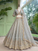 Mehrab-Noor Grey Tussar Lehenga