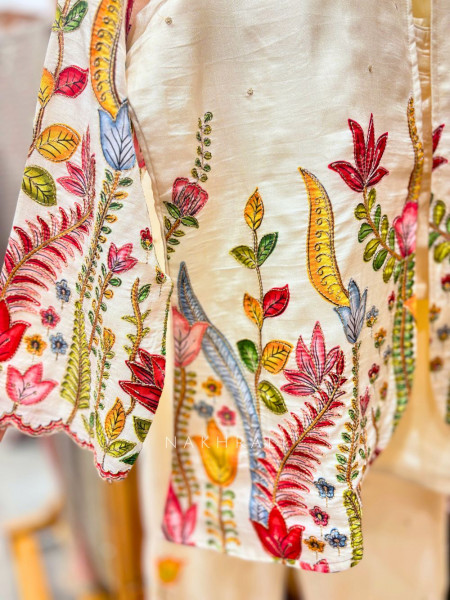 Bloomtrail Cream Co-ord Set with Embroidery Detailing