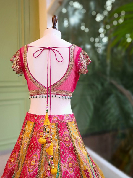 Rangriva Multicolor Sequin Zari Work Lehenga