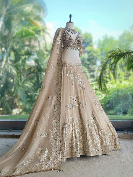 Noor-e-Kundan Beige Lehenga Set