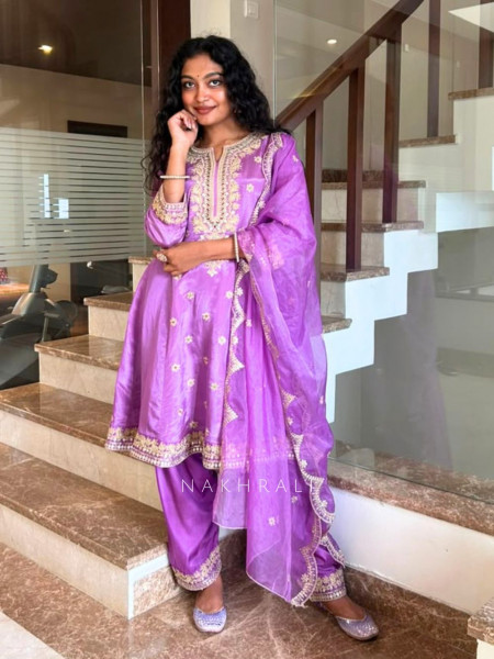 Rajsi Purple Pant Kurta with Dupatta Set