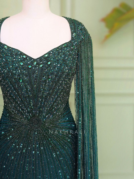 Emerald Empress Green Soft Net Gown