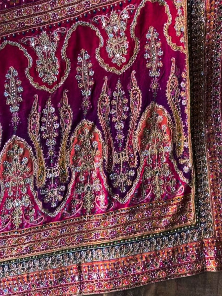 bromi Magenta Saree with Stone Embellished Readymade Blouse