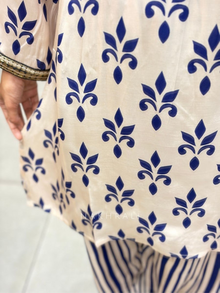 Indigo Fleur Beige Farshi Suit Set